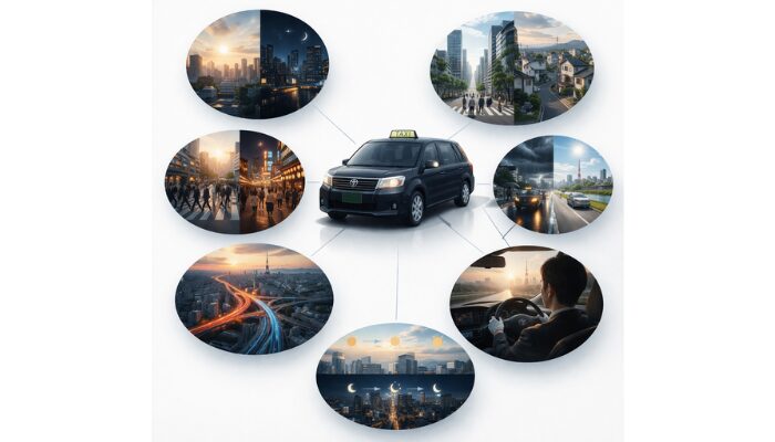 タクシーの時間帯判断に必要な要素を整理した図解イメージ
