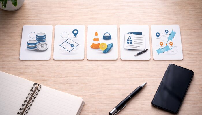 東京のタクシー会社比較で見るべき5つのポイントを整理した図