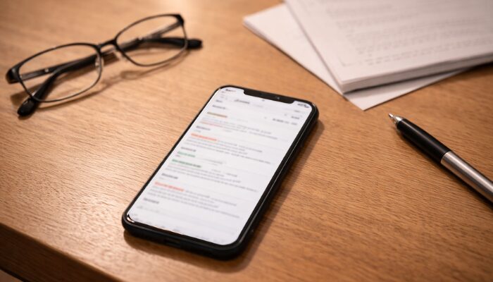 求人票を見ながら条件を確認しているイメージ