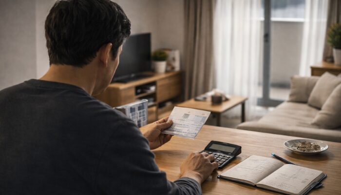 タクシー新人の手取りや生活費を確認する男性のイメージ