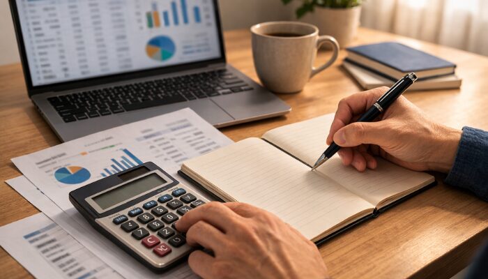 40代転職で収入と生活設計を整理しているイメージ