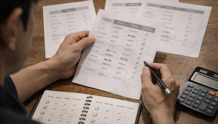 タクシー求人の条件を手元で確認しながら比較しているイメージ