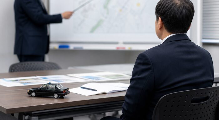 タクシー会社の研修やフォロー体制の違いを考えるイメージ