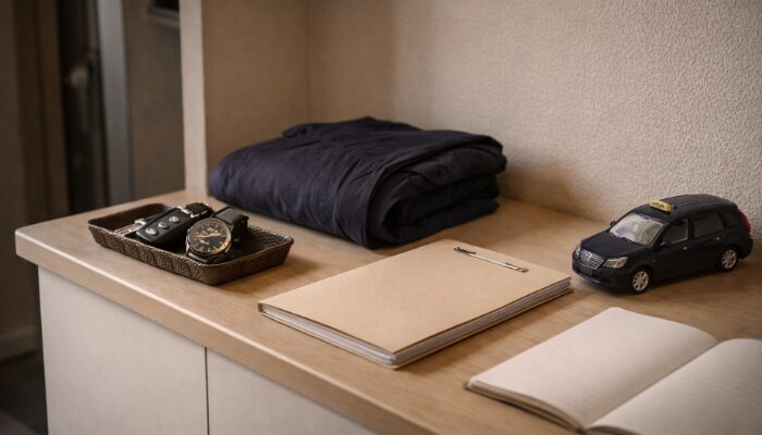 普通免許のみでタクシー求人に応募する前の準備をイメージした机上写真