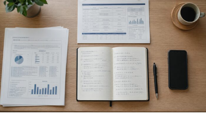 タクシー転職前にチェックリストを使って情報を整理しているイメージ